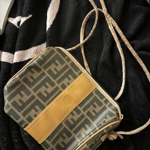 Fendi Black and Tan Crossbody Bag